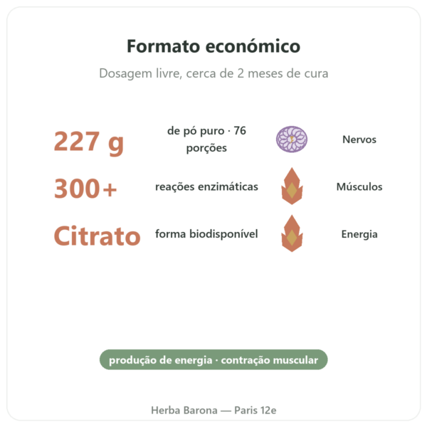 Citrato de Magnésio em Pó Pura – Now Foods – 227g benefícios e dados principais Paris Herba Barona