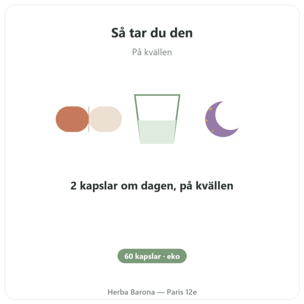 Citronmeliss ekologisk – 60 Kapslar – Dynveo användning och dosering Paris Herba Barona