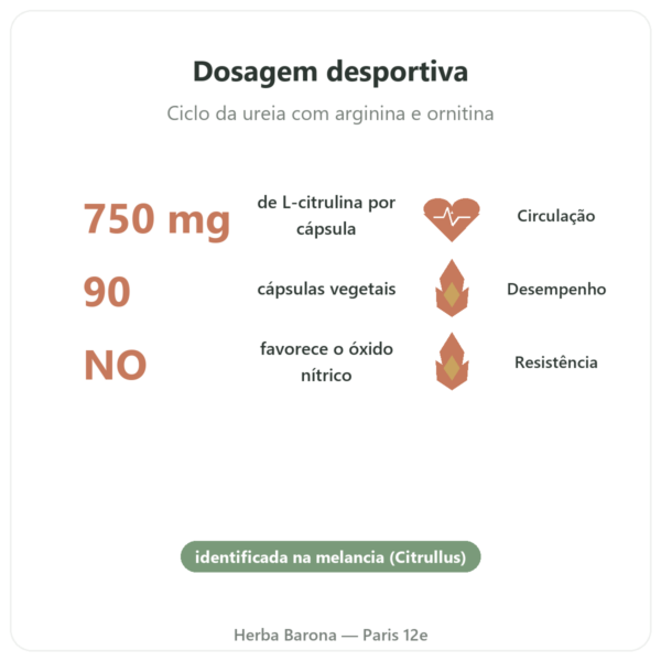 Citrulina 750 mg – Now Foods – 90 cápsulas benefícios e dados principais Paris Herba Barona