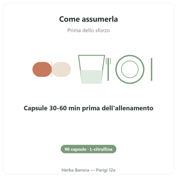 Citrullina L-Citrullina Base – Nutrimuscle 90 capsule modo d'uso e dosaggio Paris Herba Barona