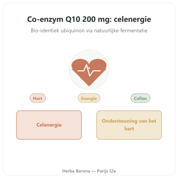 Co-enzym Q10 – SIHO – 200 mg – 60 capsules presentatie Paris Herba Barona
