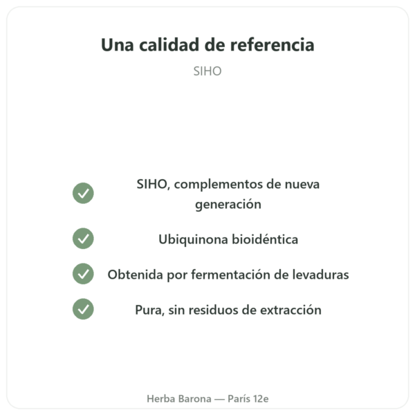 Coenzima Q10 – SIHO – 200 mg – 60 Cápsulas calidad Paris Herba Barona
