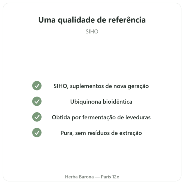 Coenzima Q10 – SIHO – 200 mg – 60 cápsulas qualidade Paris Herba Barona