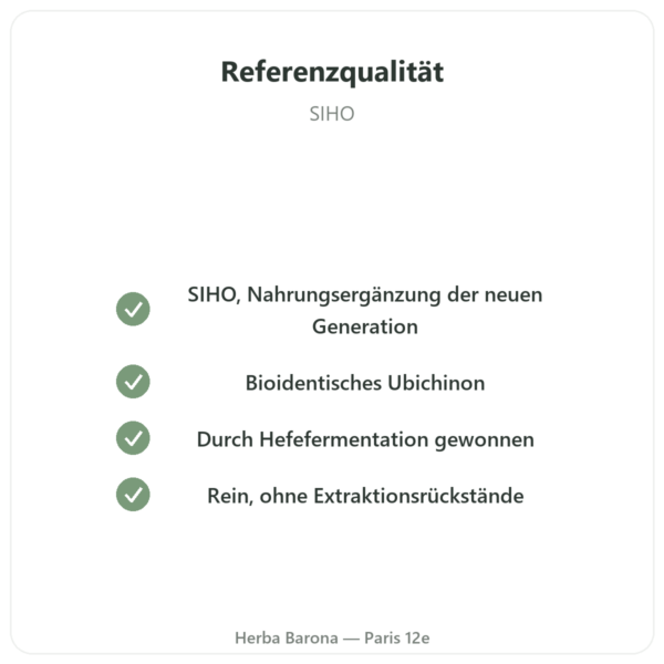Coenzym Q10 – SIHO – 200 mg – 60 Kapseln Qualität Paris Herba Barona