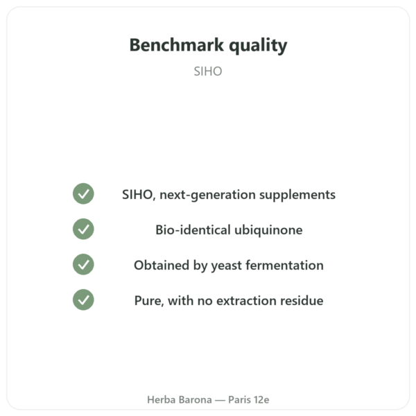 Coenzyme Q10 – SIHO – 200mg – 60 capsules quality Paris Herba Barona