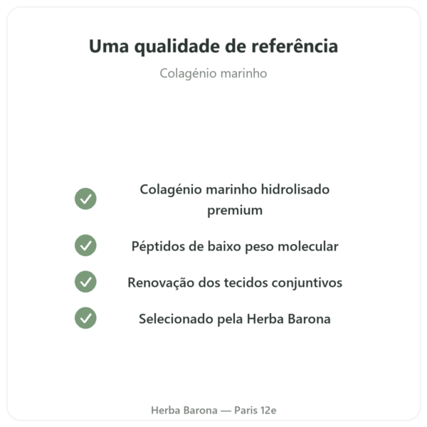 Colágeno Marinho em cápsulas hidrolisado qualidade Paris Herba Barona