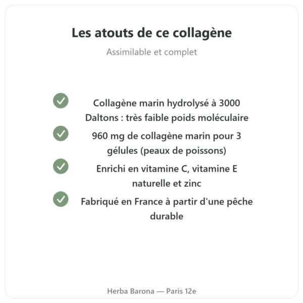 Collagene marin 3000 Da Qualidiet 90 gelules atouts Paris Herba Barona