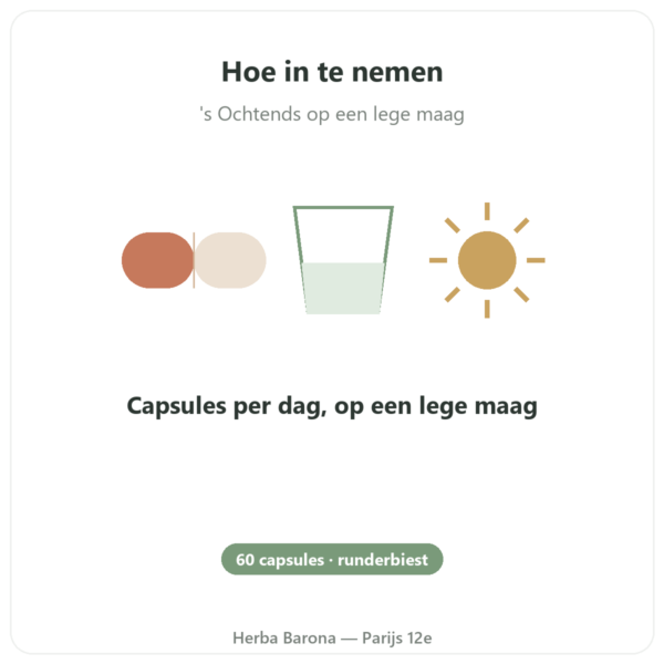 Colostrum – SIHO – 60 capsules gebruiksaanwijzing en dosering Paris Herba Barona