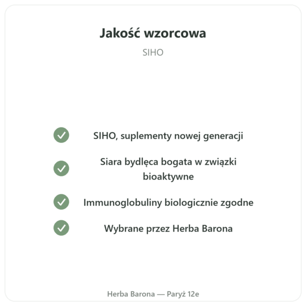 Colostrum – SIHO – 60 kapsułek jakość Paris Herba Barona