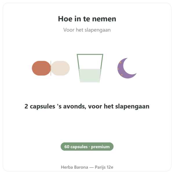 Complex Diepe Slaap nREM – Dynveo – 60 capsules gebruiksaanwijzing en dosering Paris Herba Barona