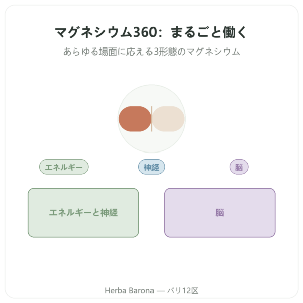 マグネシウム 360 コンプレックス – Dynveo – 120カプセル presentation Paris Herba Barona