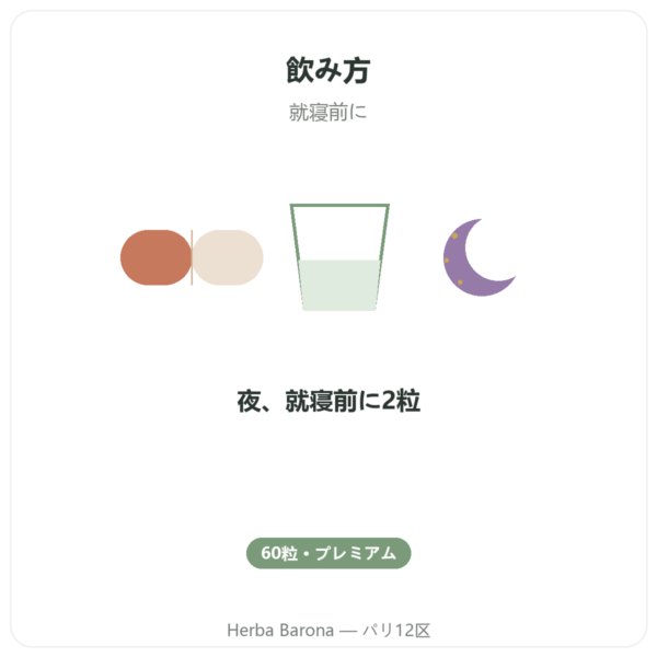 ディープスリープ nREM コンプレックス – Dynveo – 60カプセル directions and dosage Paris Herba Barona