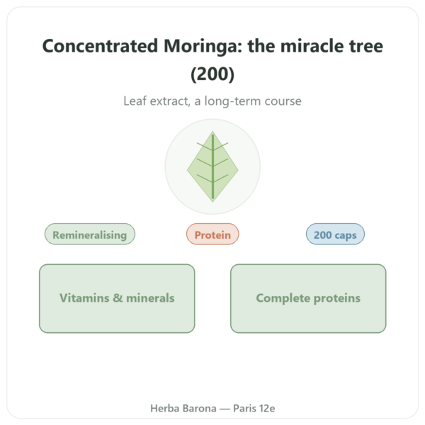 Concentrated Moringa 300mg - 200 capsules presentation Paris Herba Barona