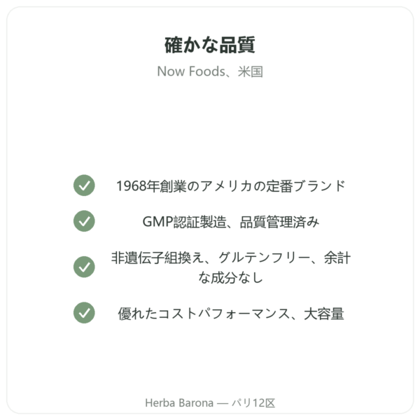 CoQ10 200mg NOW Foods 植物性カプセル60粒 – コエンザイムQ10 quality Paris Herba Barona