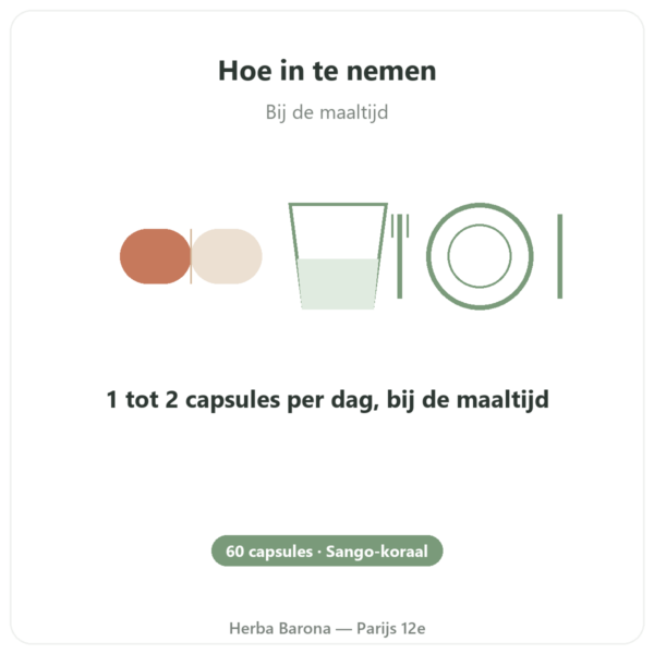 Coraline – Koraalcalcium – Distriform' gebruiksaanwijzing en dosering Paris Herba Barona
