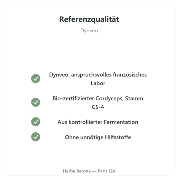 Cordyceps Bio Stamm CS-4 – Dynveo – 60 Kapseln Qualität Paris Herba Barona