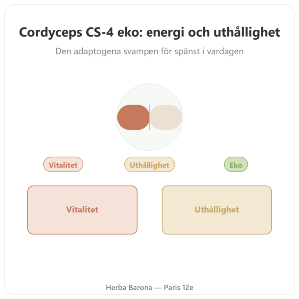 Cordyceps Bio Koncentrat – Stam CS-4 – Dynveo – 60 kapslar presentation Paris Herba Barona