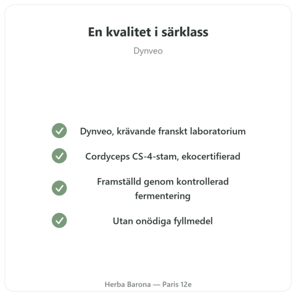 Cordyceps Bio Koncentrat – Stam CS-4 – Dynveo – 60 kapslar kvalitet Paris Herba Barona