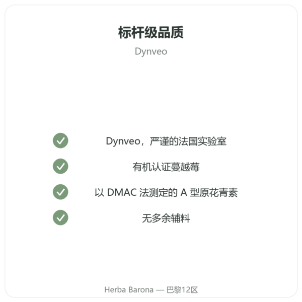 有机蔓越莓(Cranberry)Dynveo 56 mg PACs 60粒 品质保证 Paris Herba Barona