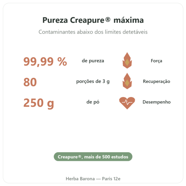 Creatina monohidrato Creapure® em pó – Dynveo – 250 g benefícios e dados principais Paris Herba Barona