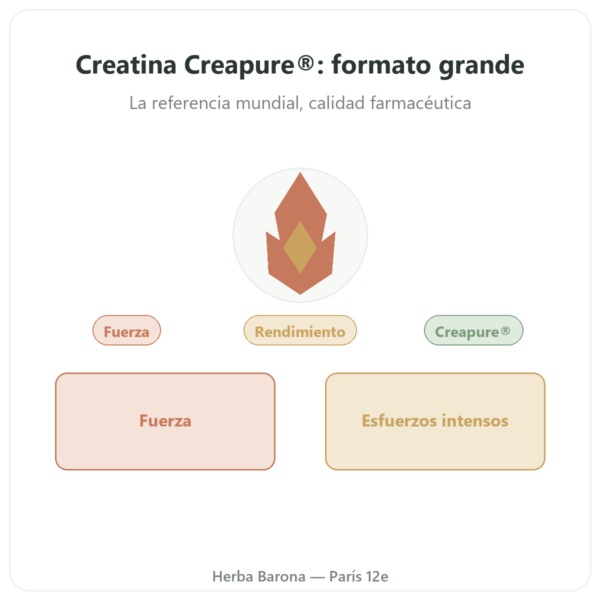 Creatina monohidrato Creapure® en polvo 1 kg – Dynveo presentación Paris Herba Barona