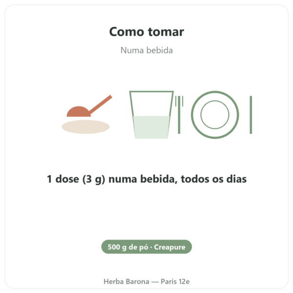 Creatina Monohidratada Creapure® 500g – Nutrend modo de uso e dosagem Paris Herba Barona
