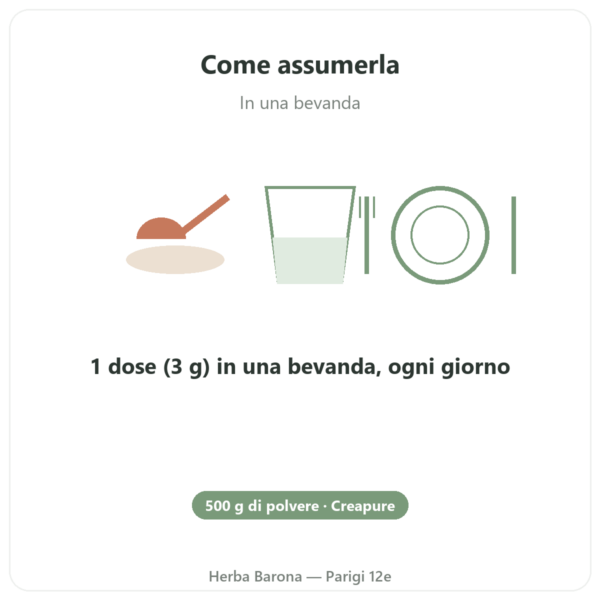 Creatina Monoidrato Creapure® 500g – Nutrend modo d'uso e dosaggio Paris Herba Barona