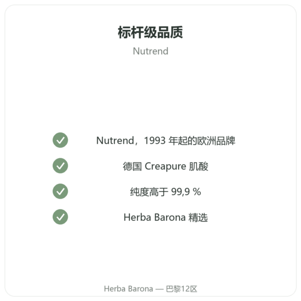 一水肌酸 Creapure® 500 g – Nutrend 品质保证 Paris Herba Barona