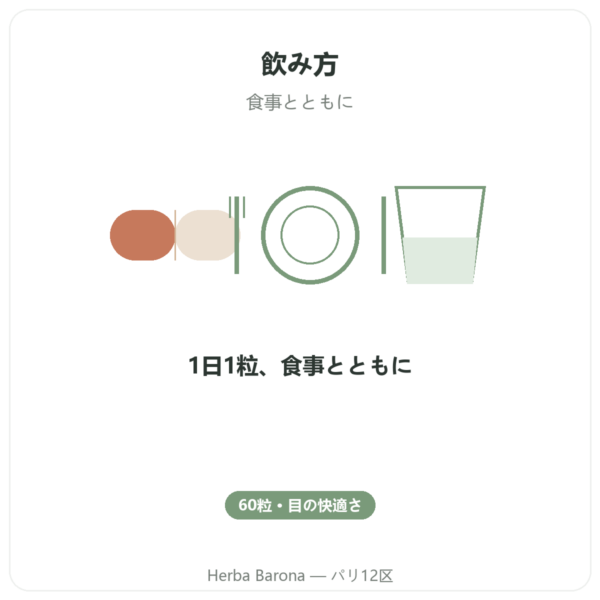 Crystalino – Distriform’ – 60カプセル – 目の快適さ directions and dosage Paris Herba Barona