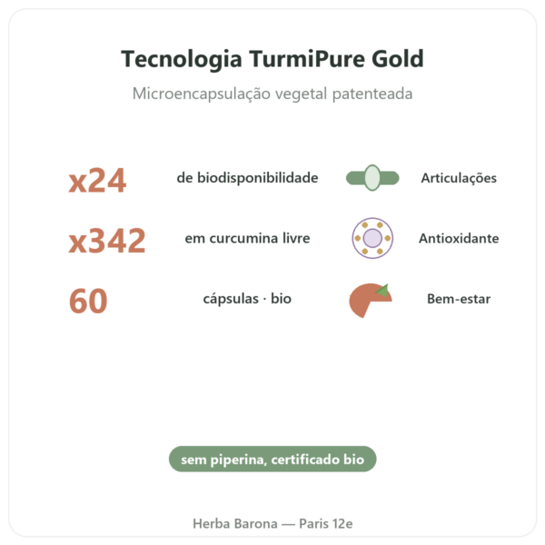 Curcumina Bio Otimizada 60 cápsulas Dynveo benefícios e dados principais Paris Herba Barona