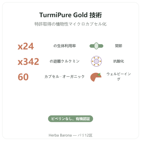 オーガニック 高吸収クルクミン 60カプセル Dynveo benefits and key facts Paris Herba Barona
