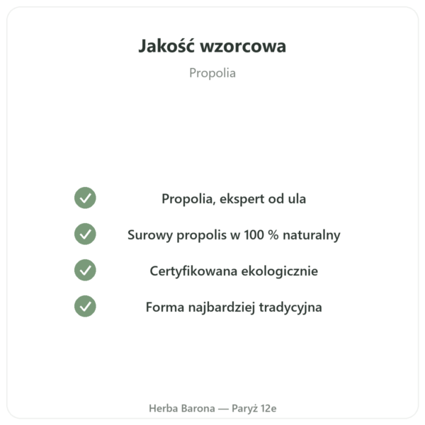 Czysta propolis bio do żucia Propolia w Paryżu jakość Paris Herba Barona