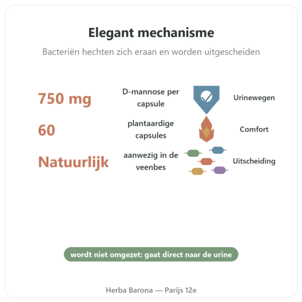 D-Mannose 750 – Be-Life – 60 capsules voordelen en kerngegevens Paris Herba Barona