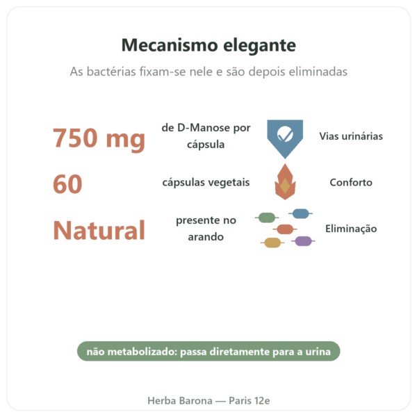 D-Manose 750 – Be-Life – 60 cápsulas benefícios e dados principais Paris Herba Barona