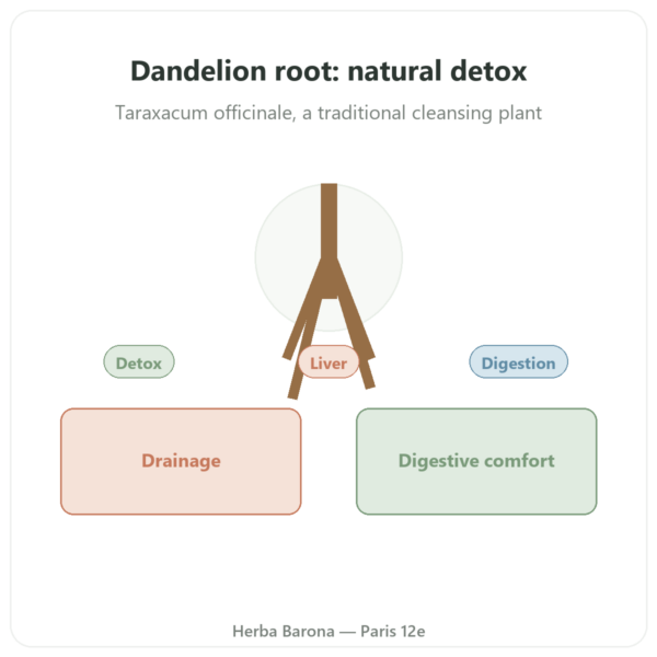 Dandelion Root 500mg – Now Foods – 100 capsules presentation Paris Herba Barona