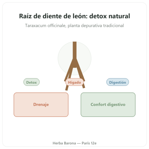 Dandelion Root Raíz de Diente de León 500 mg – Now Foods – 100 Cápsulas presentación Paris Herba Barona