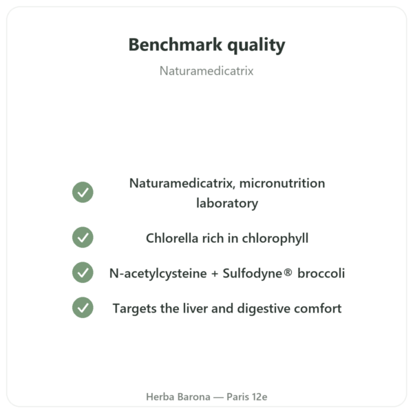 Detox Naturamedicatrix – 90 Capsules – Liver and Digestion quality Paris Herba Barona