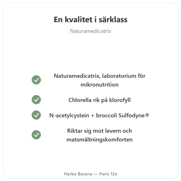 Detox Naturamedicatrix - 90 kapslar - Lever och matsmältning kvalitet Paris Herba Barona
