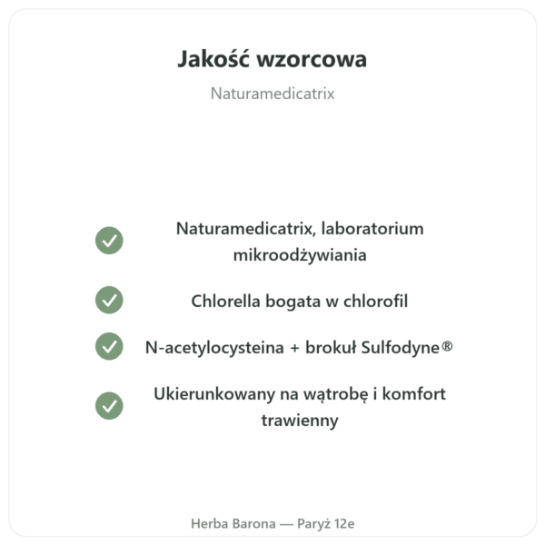 Detox Naturamedicatrix - 90 kapsułek - Wątroba i trawienie jakość Paris Herba Barona