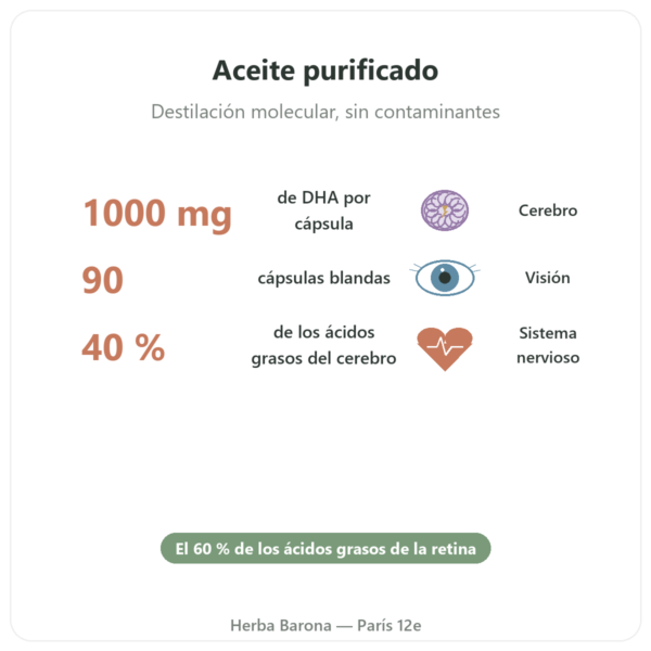 DHA 1000 mg – NOW Foods – 90 Cápsulas Blandas beneficios y datos clave Paris Herba Barona