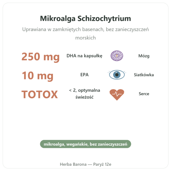 DHA roślinny 250 mg / 60 kapsułek – Dynveo korzyści i najważniejsze fakty Paris Herba Barona