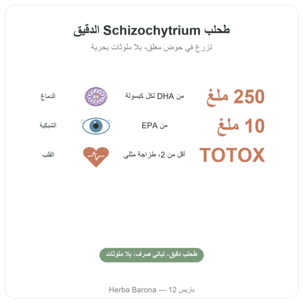 DHA نباتي 250 ملغ / 60 كبسولة – Dynveo الفوائد والمعطيات الرئيسية Paris Herba Barona