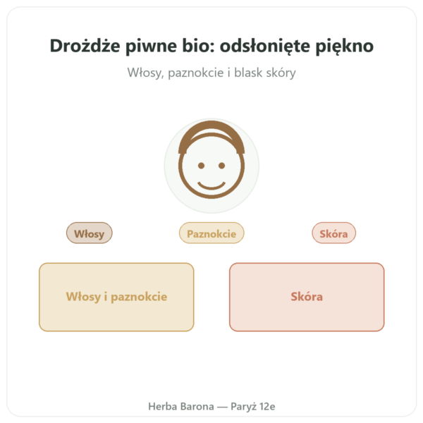 Drożdże Piwne BIO Dynveo 120 Kaps. 550 mg prezentacja Paris Herba Barona