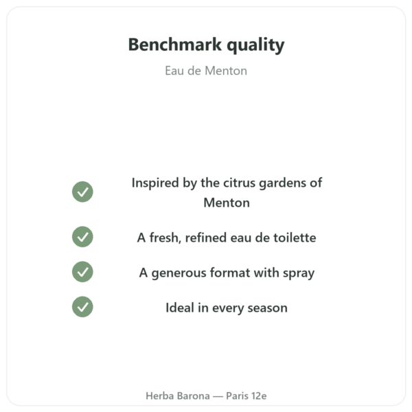 Eau de Menton – 200 ml with Spray quality Paris Herba Barona