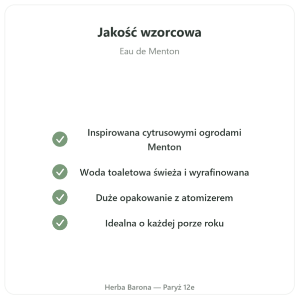 Eau de Menton 200 ml z rozpylaczem jakość Paris Herba Barona