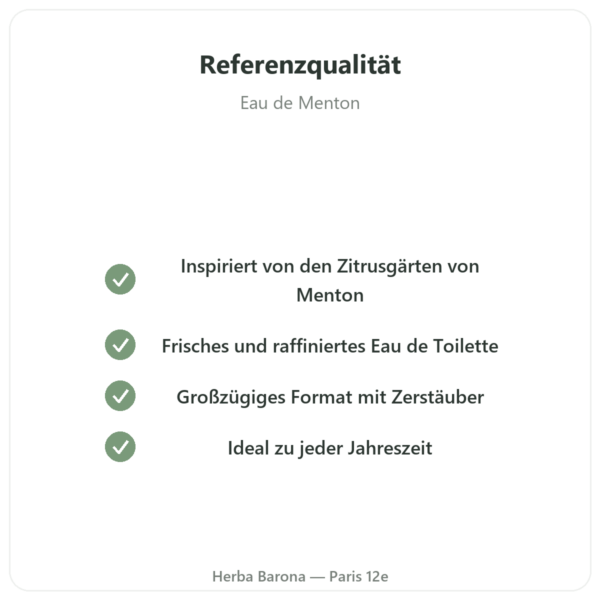 Eau de Menton 200 ml mit Zerstäuber Qualität Paris Herba Barona