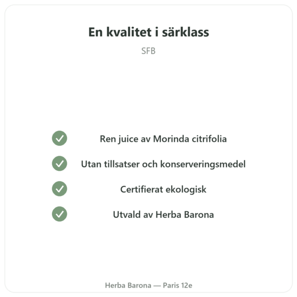 Ekologisk hawaiiansk Noni-juice – SFB – 500 ml kvalitet Paris Herba Barona