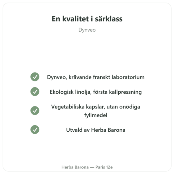 Ekologisk Linolja – Dynveo – 60 kapslar kvalitet Paris Herba Barona