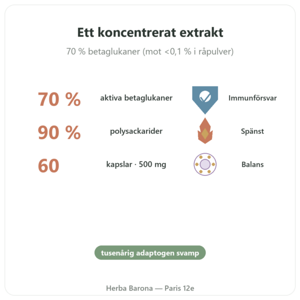 Ekologisk Reishi – Dynveo – 500 mg – 60 kapslar fördelar och nyckelfakta Paris Herba Barona