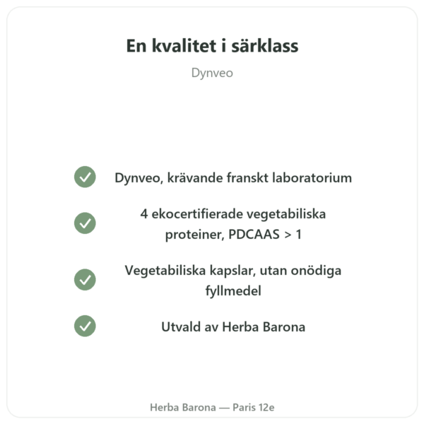 Ekologiskt vegetabiliskt protein – Dynveo – 500 g kvalitet Paris Herba Barona